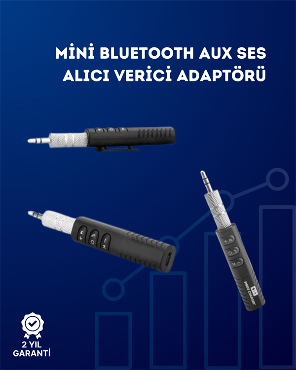 Kablolu Hoparlör ve Kulaklıklar İçin Bluetooth Adaptör | Mini Boy Klipsli Taşınabilir