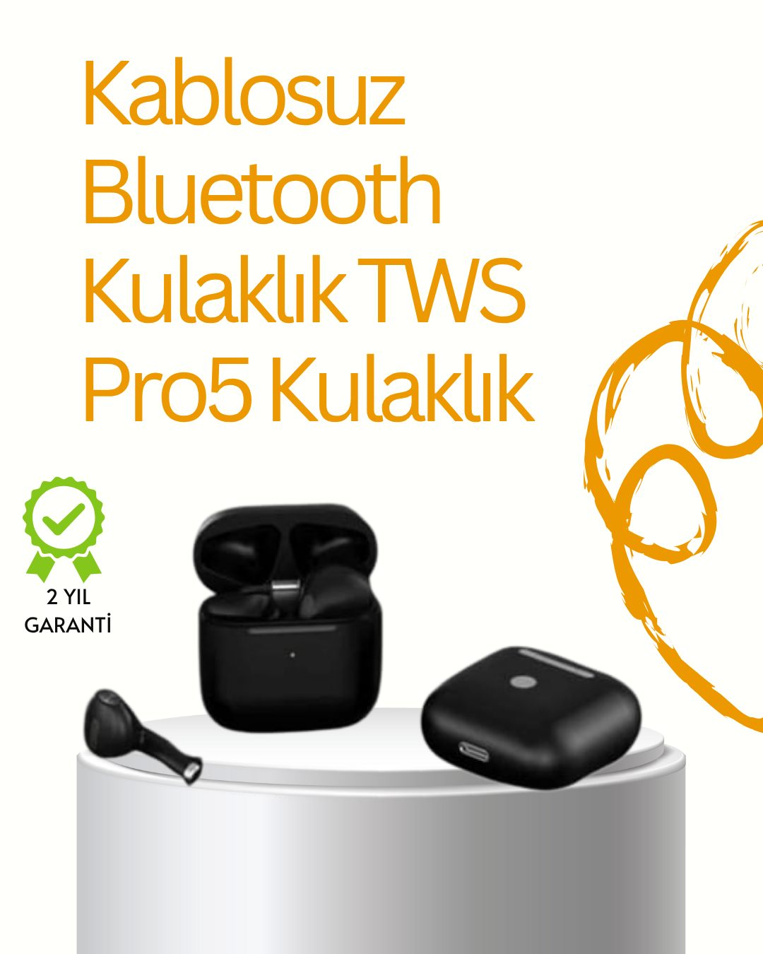 TWS Pro 5 Bluetooth Kulaklık – Gelişmiş Ses Teknolojisi ve Uzun Batarya Ömrü