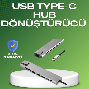Seyahat Dostu 8‑in‑1 Hub – Şarj & Veri & Video & Ağ için Eksiksiz Çözüm