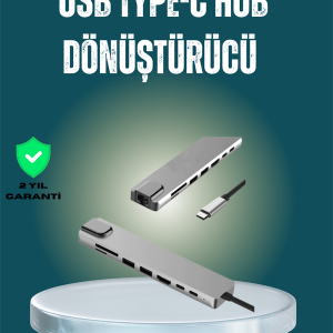 USB‑C Çoklu Bağlantı Merkezi – 5 Gbps 100‑240 V Sağlam Eloksal Tasarım