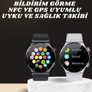 Akıllı Saat Çoklu Kordon Seçeneği Amoled Ekran Çok Fonksiyonlu Bluetooth Bağlantılı