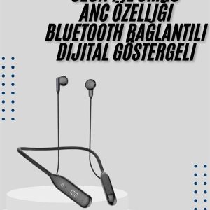 Kablolu Kulak İçi Bluetooth Kulaklık 60 Saat ANC Özellikli Boyun Bantlı