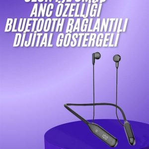 60 Saat Kablolu Boyun Askılı Dijital Göstergeli Bluetooth Kulaklığı