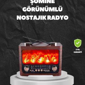 Solar Şarjlı Şömine Işıklı Bluetooth Hoparlör – Radyo USB TF Kart Destekli