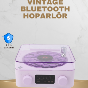 Retro Pikap Tasarımlı Bluetooth Hoparlör – Projektörlü Şarjlı Lamba