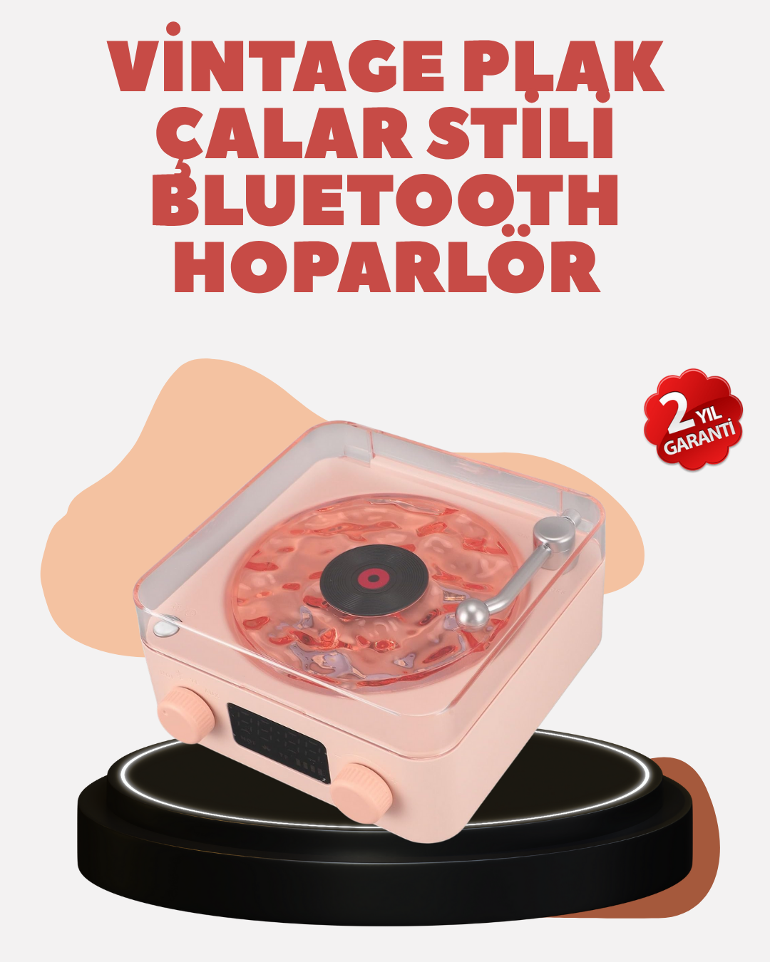 Retro Kristal Netliğinde Ses – Gece Işıklı Retro Bluetooth Hoparlör