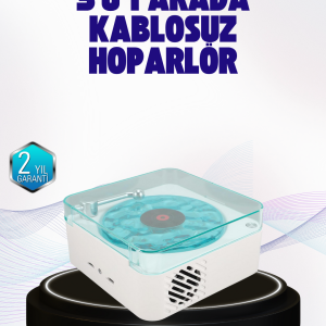 Dekoratif Gece Işıklı Bluetooth Hoparlör – Zaman ve Pil Ekranlı