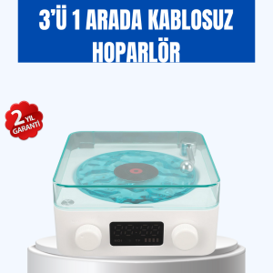 Retro Tasarımlı Gece Lambalı Bluetooth Hoparlör – Saat ve Pil Göstergeli