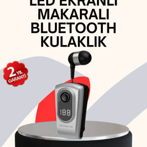Profesyonel Bluetooth Kulaklık – Klipsli Titreşimli Dijital Göstergeli