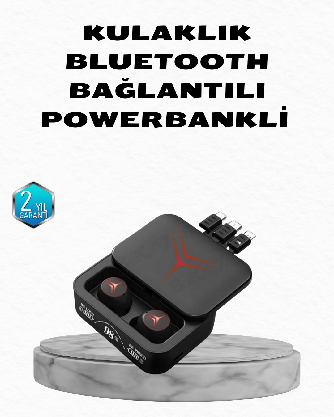 Powerbank Özellikli Bluetooth Kablosuz Kulaklık – Dokunmatik Kontrol Uzun Pil Ömrü Ergonomik Tasarım