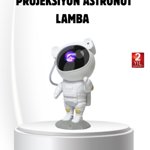 Bluetooth Müzikli Astronot Projeksiyon Lambası Yıldız ve Ay Efektli