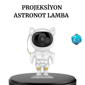 Astronot Projeksiyon Lambası Bluetooth Müzikli ve Uzaktan Kumandalı