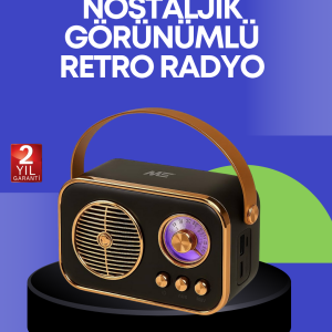 Klasik Retro Radyo – Bluetooth Destekli FM Özellikli Şarjlı Hoparlör