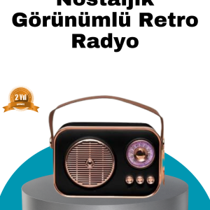 Retro Tarz Kablosuz Radyo – Bluetooth USB ve TF Kart Girişli