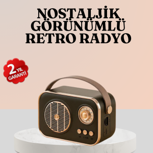 Bluetooth’lu Retro Radyo – FM Destekli Nostaljik Hoparlör