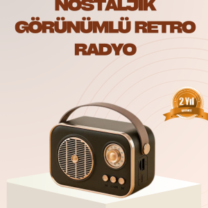 Retro Bluetooth Radyo – Nostaljik Tasarım TF Kart ve USB Destekli