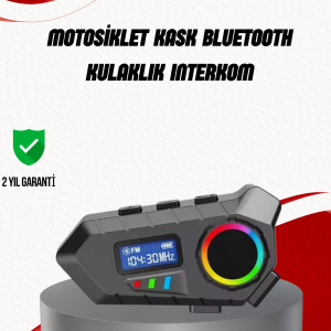 Suya Dayanıklı Bluetooth İnterkom 5.4 Hoparlör 500mAh Batarya ve FM Radyo Özellikli