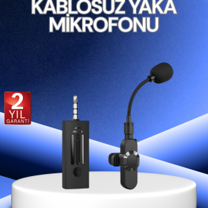 360° Kablosuz Yaka Mikrofonu – Gürültü Engelleme 60m Menzil Type-C Şarjlı