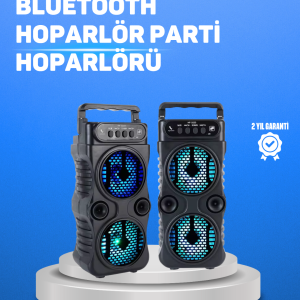Kablosuz LED Işıklı Bluetooth Hoparlör – FM Radyolu Mikrofon Girişli