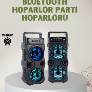 1200 mAh Şarjlı LED Işıklı Bluetooth Hoparlör – FM Radyolu Hafıza Kart Destekli