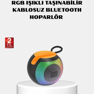 RGB Işıklı Bluetooth Hoparlör – 360° Stereo Ses ve 8 Saat Çalma Süresi