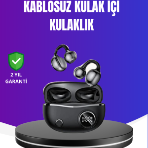 Ergonomik Klipsli Kablosuz Kulaklık – 30 Saat Pil ve Dokunmatik Kontrol Özelliği