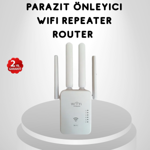300Mbps WiFi Menzil Genişletici 4 Antenli WPA3 Güvenlikli Priz Tipi Repeater
