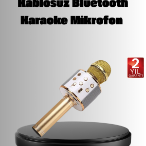 Kablosuz Karaoke Mikrofon USB AUX Destekli Parti ve Eğlence İçin