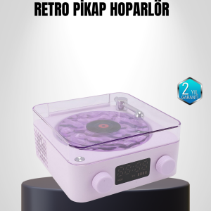 Bluetooth Retro Pikap Hoparlör 360 Derece Ses Projektörlü Gece Lambası Çok Fonksiyonlu