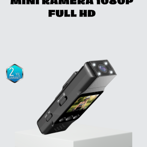 Mini Güvenlik Kamerası 1080P 3MP Fotoğraf 180° Ayarlanabilir Lens USB Şarjlı