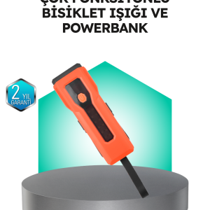 5000 mAh Bataryalı Bisiklet Farı COB Çakar Çok Fonksiyonlu