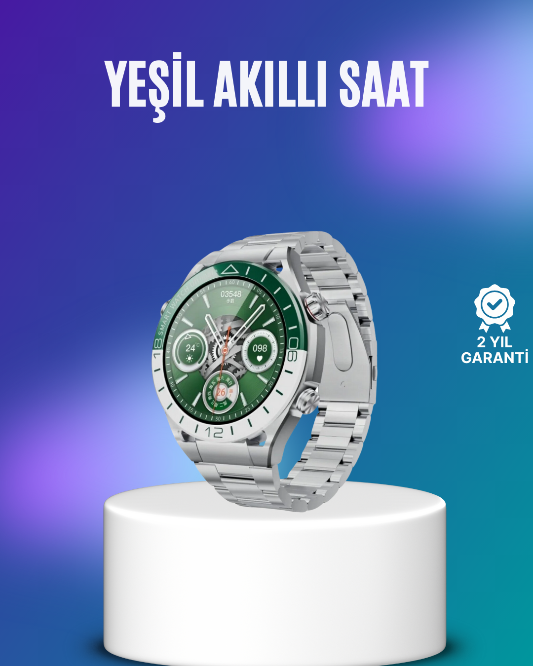 Harita Görüntüleme Özellikli Amoled Akıllı Saat 3 Kayışlı Fitness Takipli