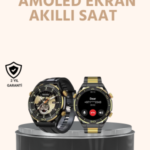 Amoled Ekran Akıllı Saat Uyku Nabız Adım Ölçer Su Geçirmez