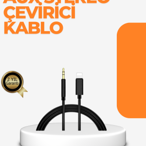 Lightning Girişli Cihazlar İçin 3.5mm Aux Ses Kablo Dönüştürücü 1M