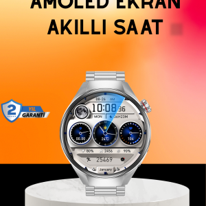 Akıllı Saat AMOLED Ekran Bluetooth Aramalı – Nabız Uyku ve Spor Takipli