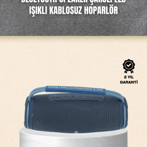 Hafif ve Dayanıklı Renkli Işıklı Taşınabilir Müzik Hoparlörü