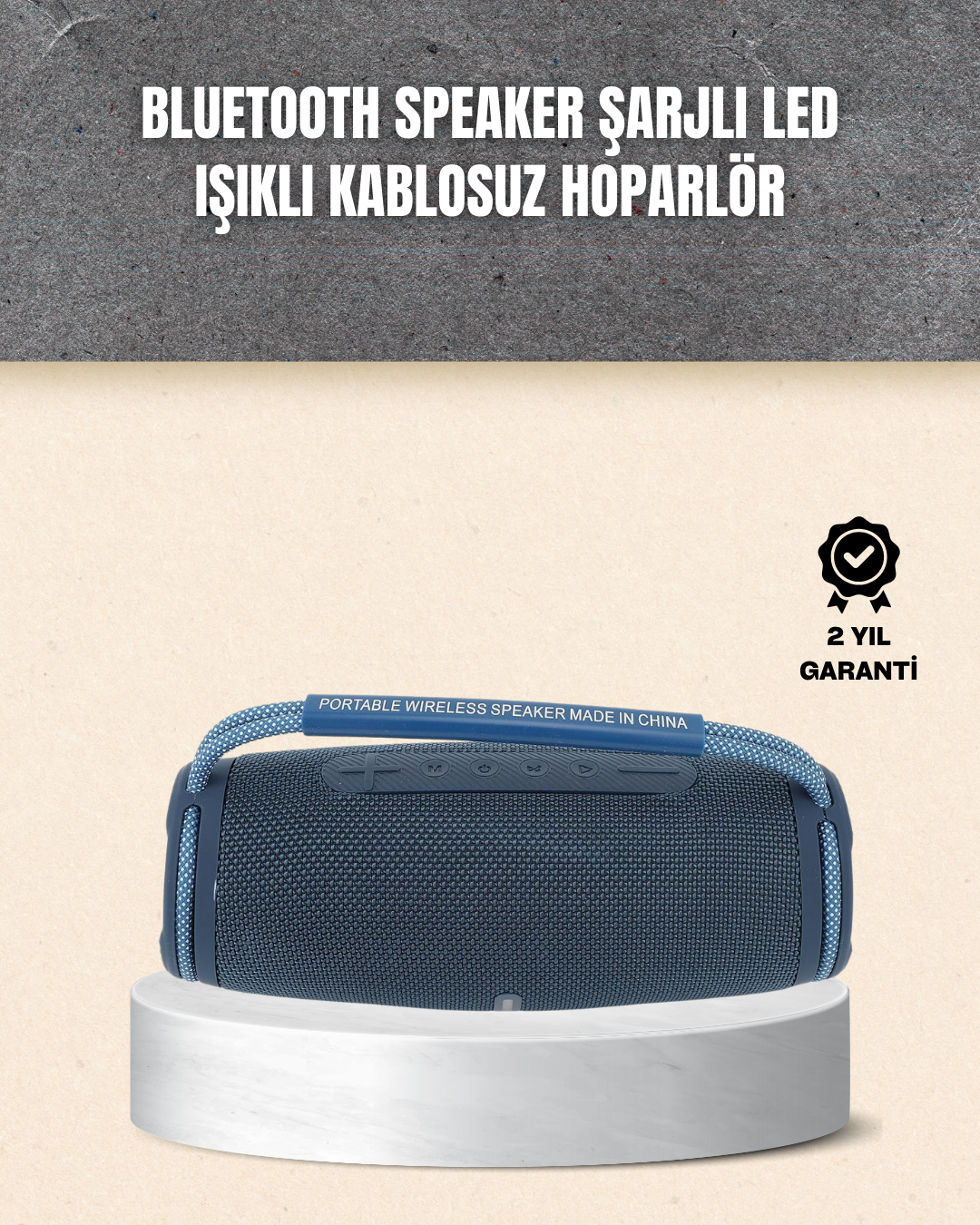 Hafif ve Dayanıklı Renkli Işıklı Taşınabilir Müzik Hoparlörü