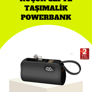 Dahili Type-C Konektörlü Mini 2000mAh Powerbank