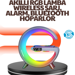 15W Hızlı Kablosuz Şarj Destekli Çok Fonksiyonlu Akıllı Masa Lambası