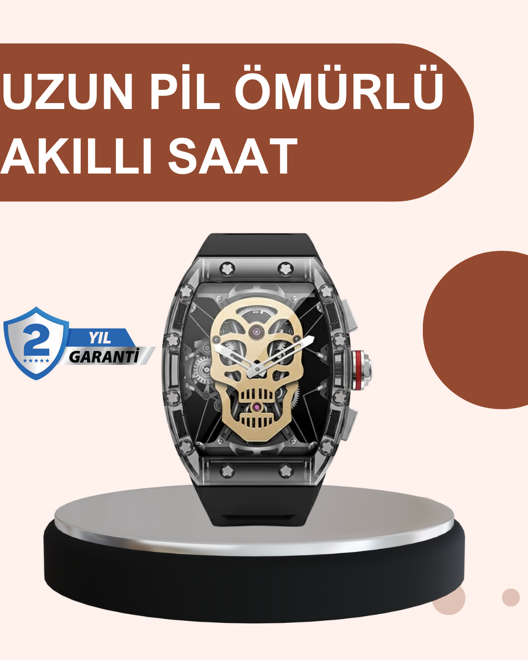 Uzun Pil Ömürlü Akıllı Saat Günlük ve Spor Kullanım