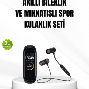Akıllı Spor Bilekliği ve Gürültü Önleyici Bluetooth Kulaklık Seti