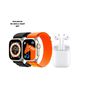 S8 Ultra Akıllı Saat + Gürültü Önleyici Kablosuz Kulaklık Seti