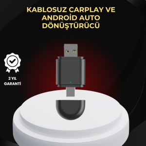 Kablosuz CarPlay ve Android Auto Dönüştürücü – USB-A & Type-C Girişli Akıllı Adaptör