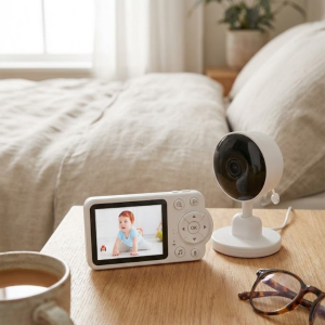 Sıcaklık Sensörlü Güvenli Bebek Kamerası İki Yönlü Ses