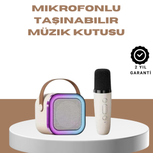 Bluetooth Karaoke Mikrofon ve Hoparlör Seti Taşınabilir