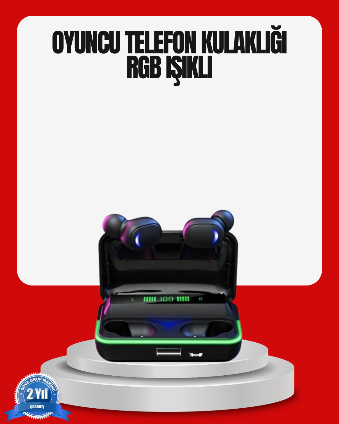 RGB Oyuncu Bluetooth Kulaklık Düşük Gecikmeli Kablosuz 5.1