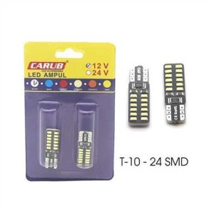 Ampul 24 Led 12V  Canbus Beyaz  T10  Dipsiz Tk