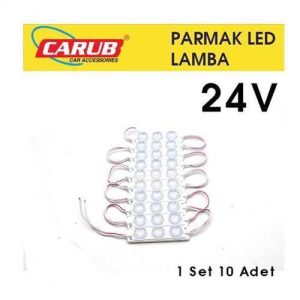 Parmak Lamba 3 Ledli Beyaz 24V (10 Lu) Set