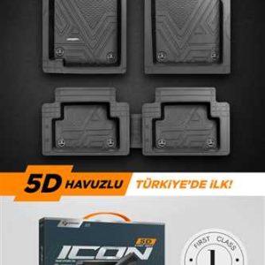 Paspas Icon Pvc 5D Üniversal Siyah Kutulu