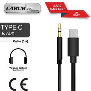 Aux Kablosu Type C   1 Mt Siyah